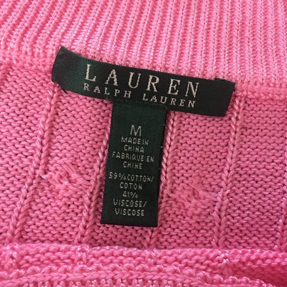 Ralph Lauren Lauren Boat Neck Cable Knit Sweater in Pink - Picture 8 of 11